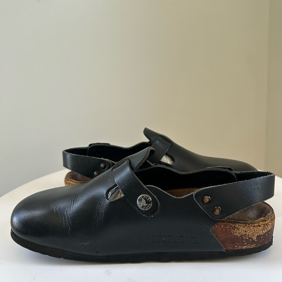 Birkenstock Tokio Black Leather Clogs Sandals Size 36 - Picture 8 of 11